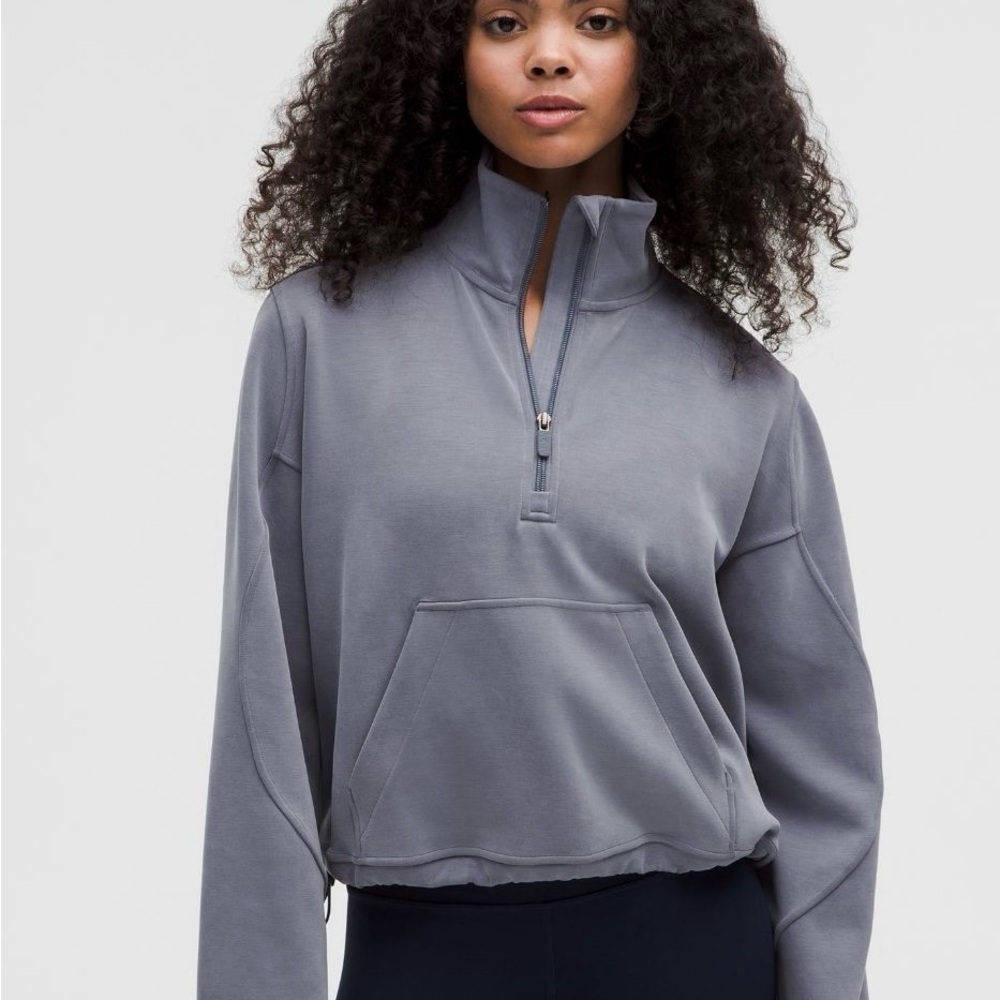 Women's Gray Quarter-Zip Top
